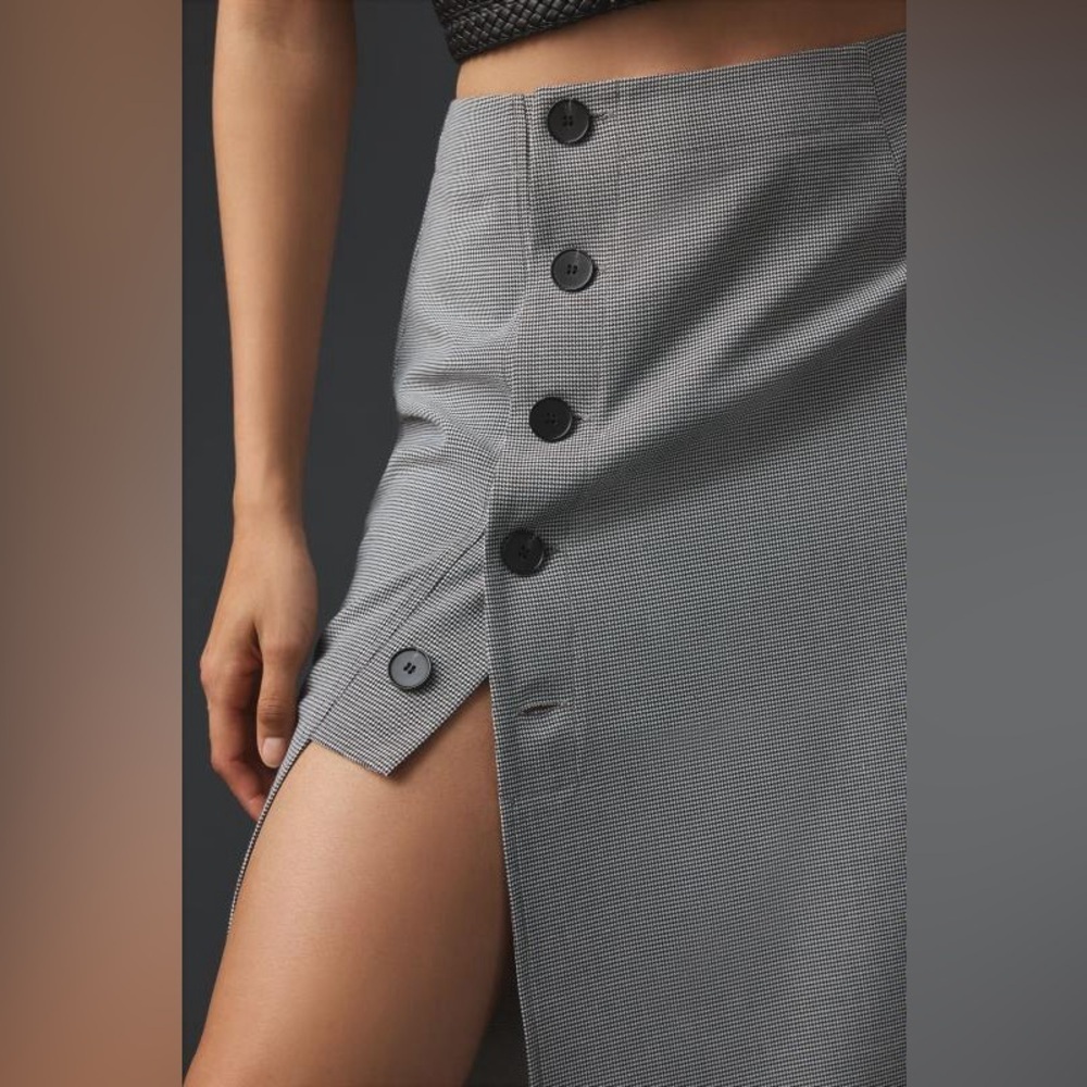 Anthropologie X Mare Mare Asymmetrical Button-down Midi Skirt Side Slit Size XS - Picture 10 of 10